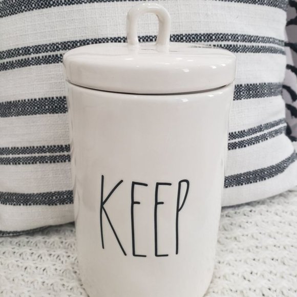 Rae Dunn "Keep" White Canister Collection